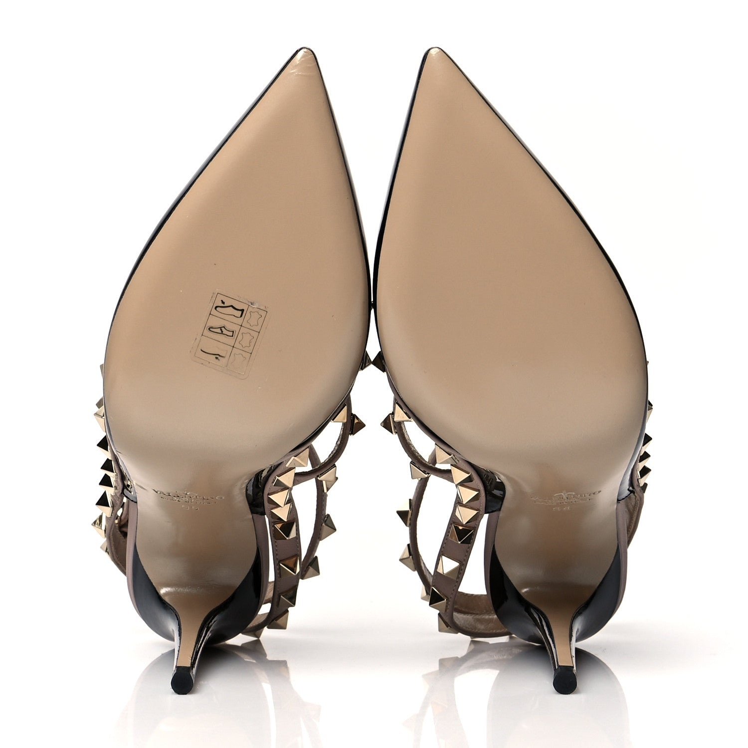 Valentino Garavani Patent Nappa Rockstud Ankle Strap 100mm Pumps 39 Black Poudre 5 of 8