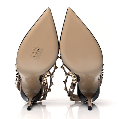 Valentino Garavani Patent Nappa Rockstud Ankle Strap 100mm Pumps 39 Black Poudre 5 of 8