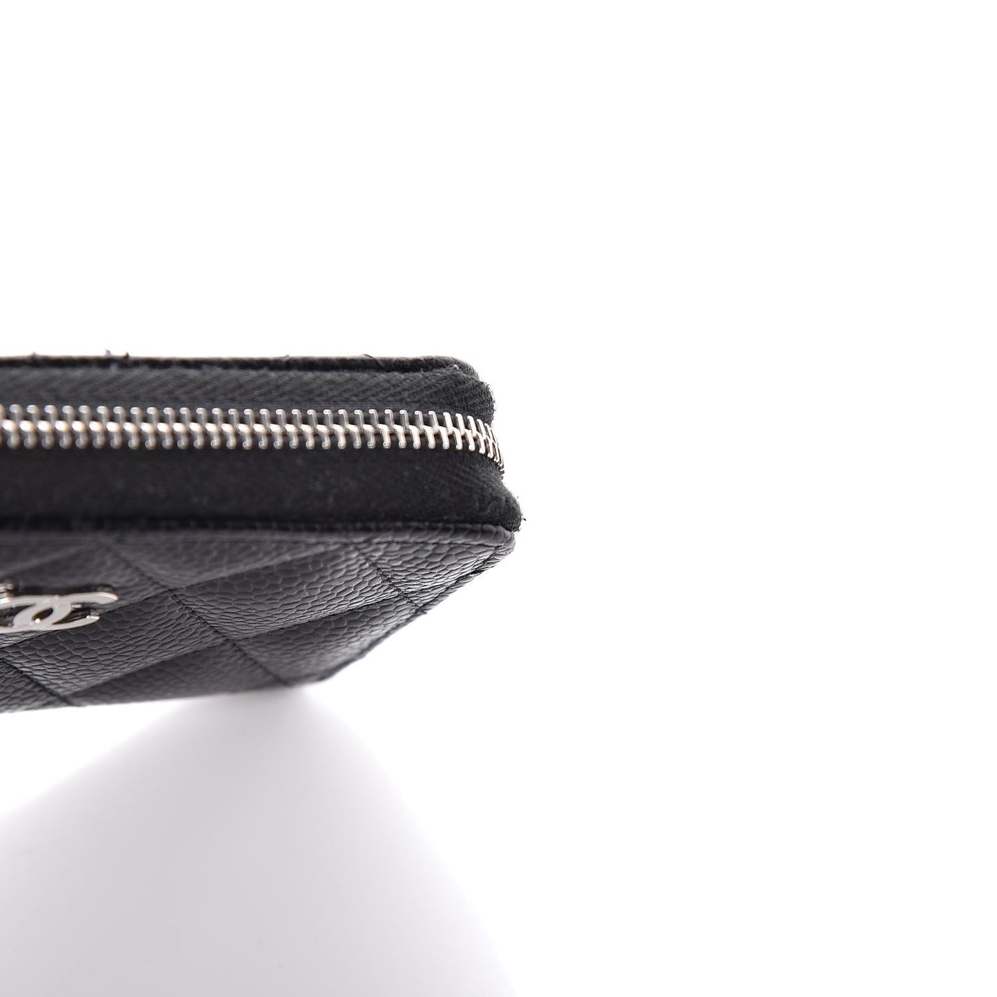 Caviar Quilted Zip Coin Purse Black