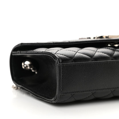 Saint Laurent Grain De Poudre Textured Mixed Matelasse Triquilt Small Monogram Satchel Black 8 of 9