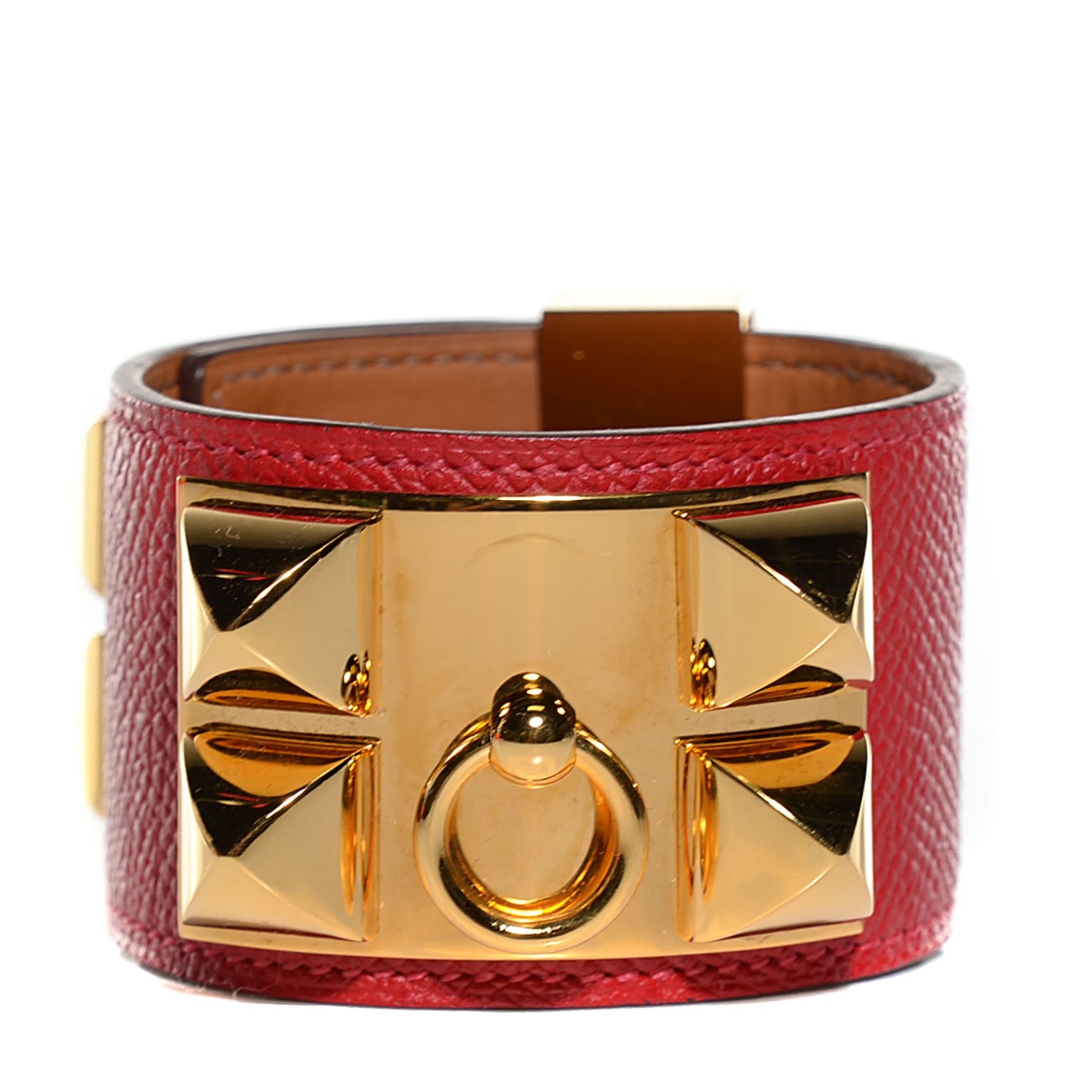 Hermes Epsom Collier De Chien CDC Bracelet S Rouge Casaque 1 of 6
