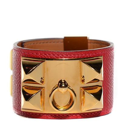 Hermes Epsom Collier De Chien CDC Bracelet S Rouge Casaque 1 of 6