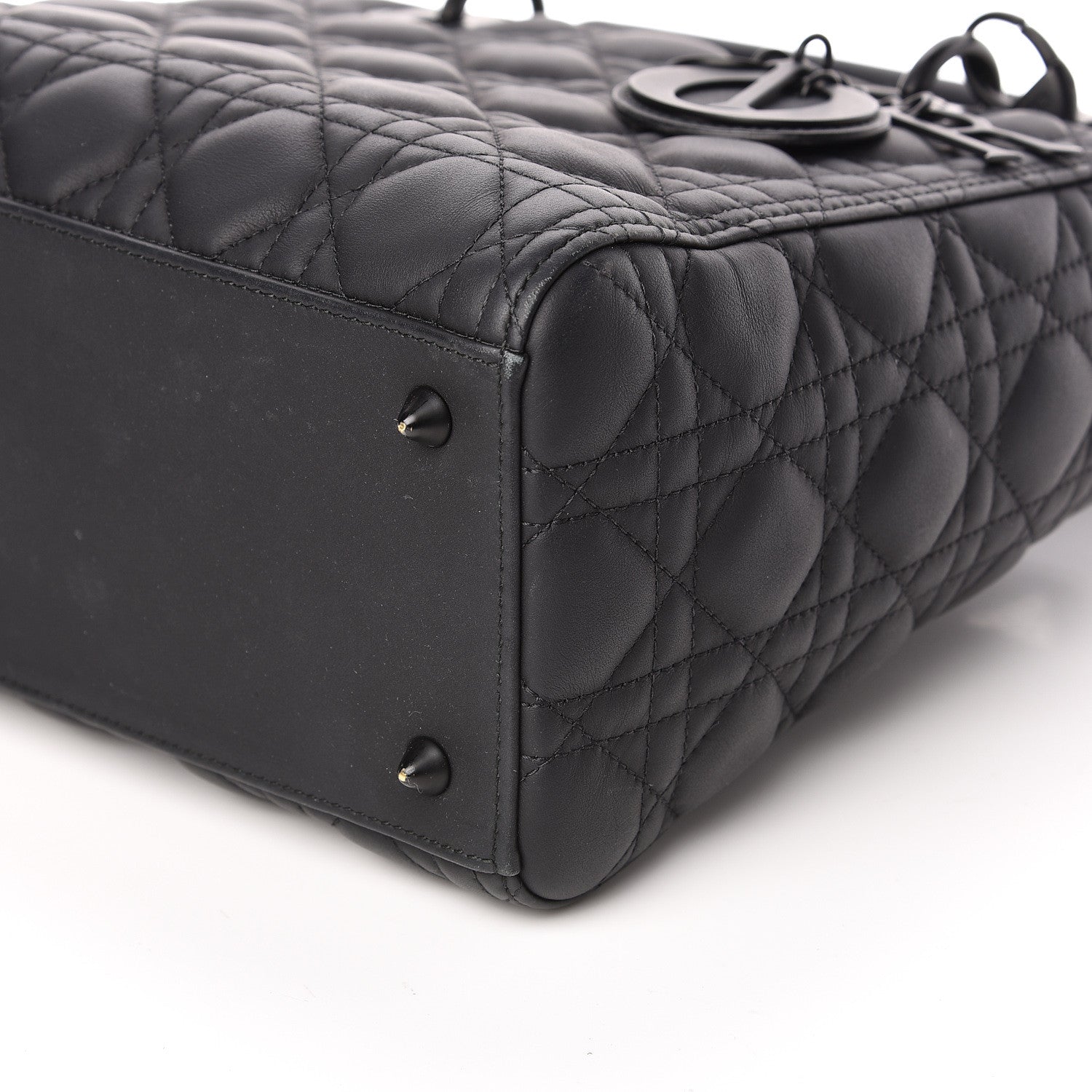 Christian Dior Ultra Matte Calfskin Cannage Medium Lady Dior Black 9 of 10