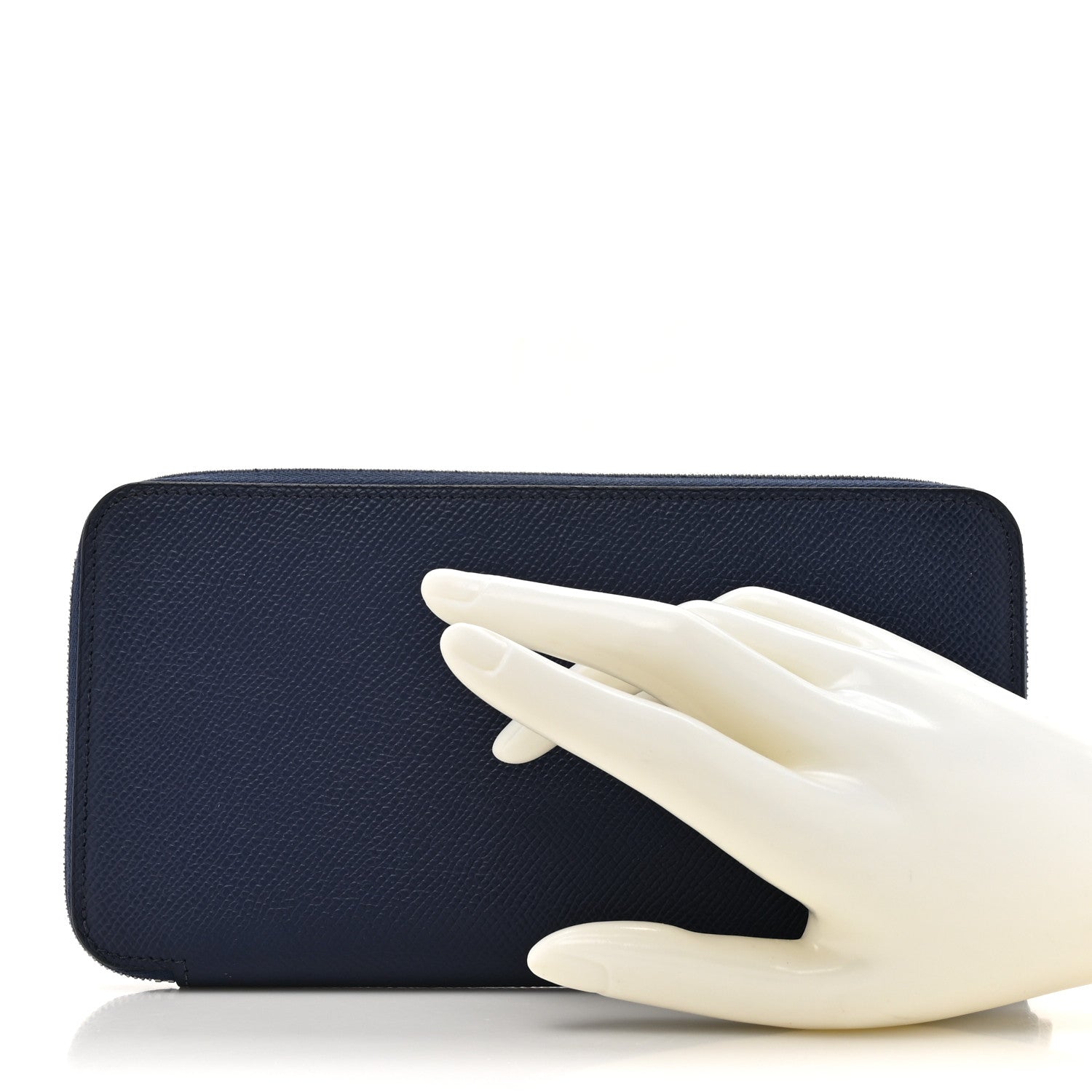Hermes Epsom Silk'In Wallet Bleu Saphir 2 of 8
