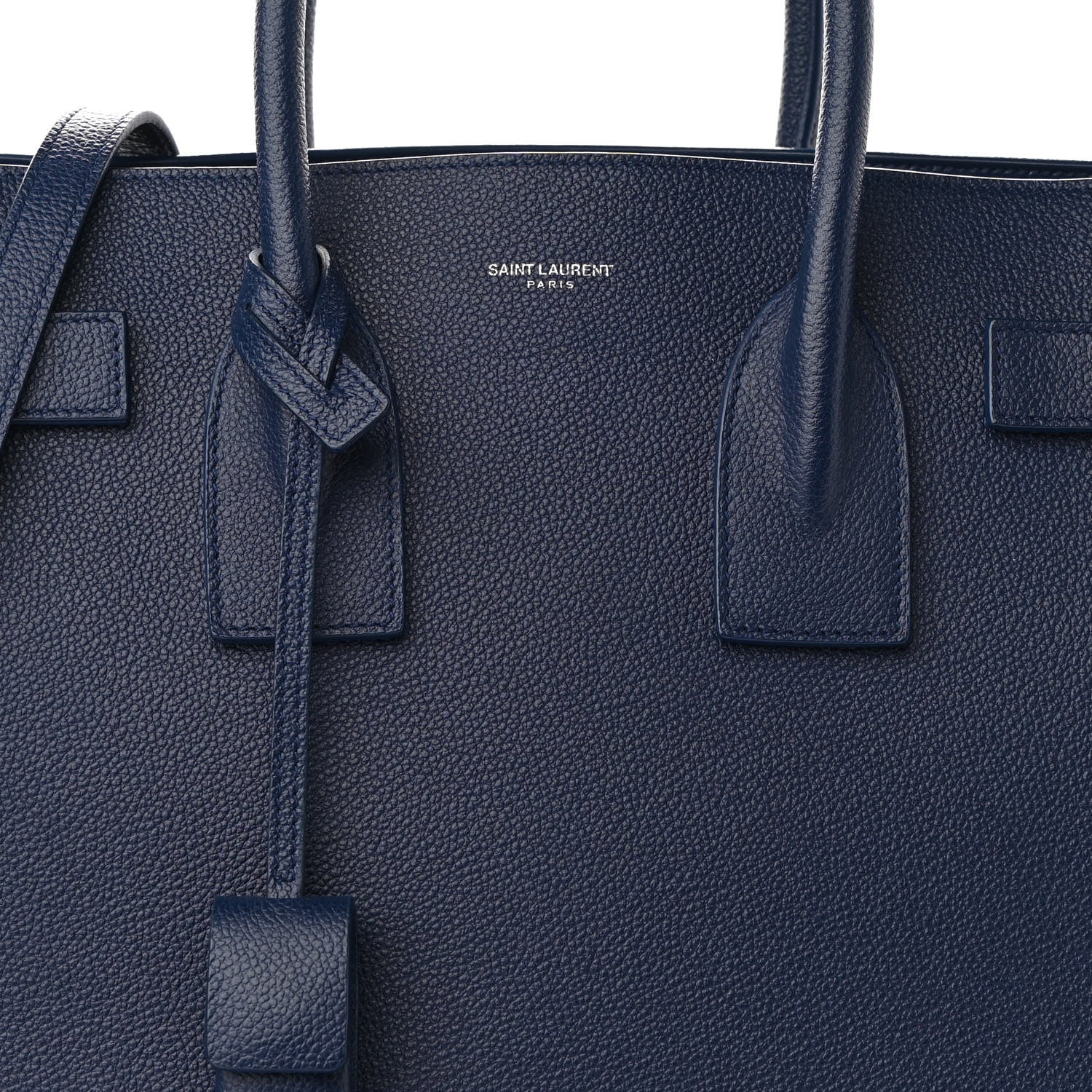 Saint Laurent Grained Calfskin Small Sac De Jour Navy 7 of 9