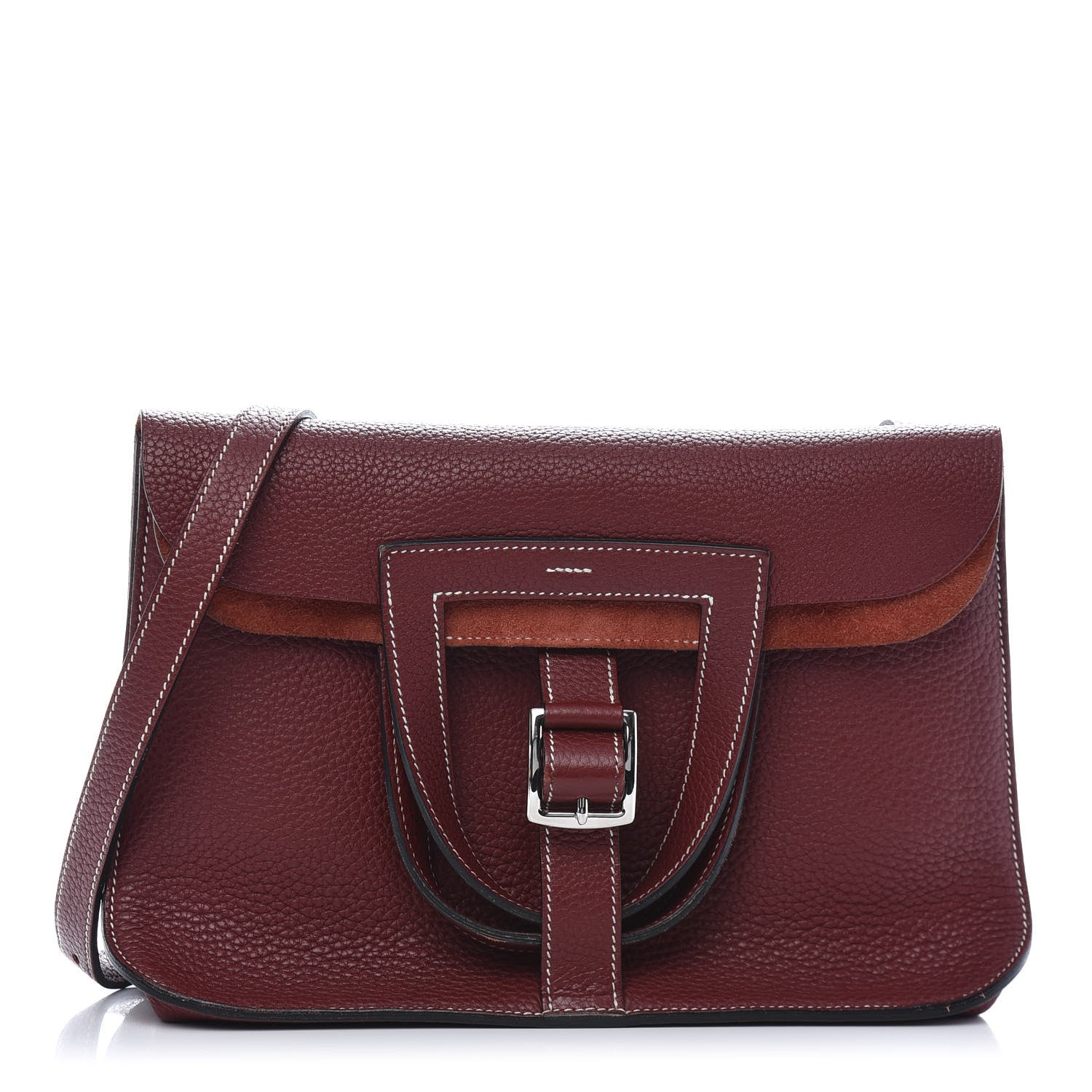 Hermes Taurillon Clemence Halzan 31 GM Rouge H 3 of 16
