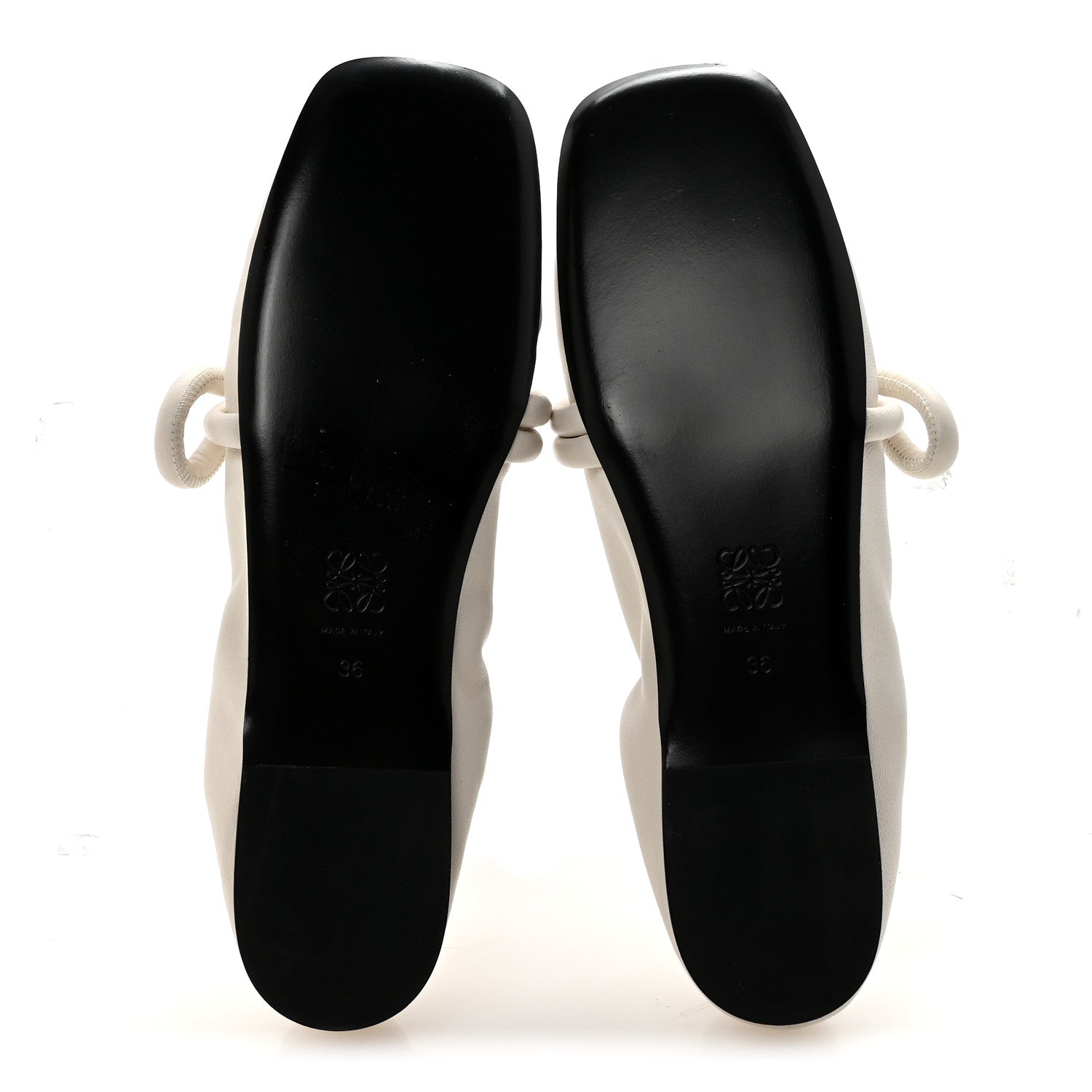 Loewe Lambskin Flamenco Knot Ballerina Flats 36 Soft White 6 of 9