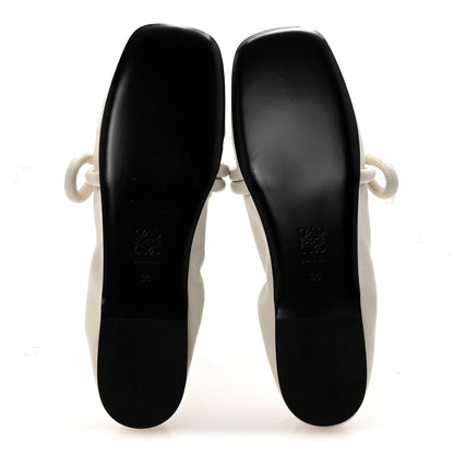 Loewe Lambskin Flamenco Knot Ballerina Flats 36 Soft White 6 of 9