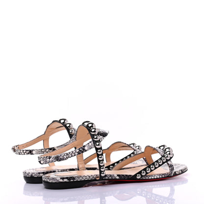 Christian Louboutin Nappa Watersnake Print Galeria Flat Sandals 39.5 Black 4 of 7