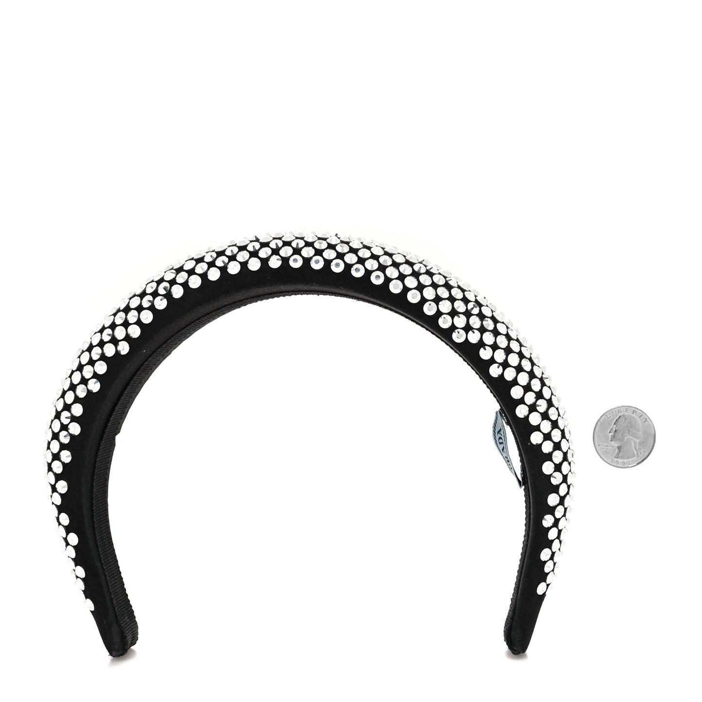 Satin Crystal Embellished Headband Metal