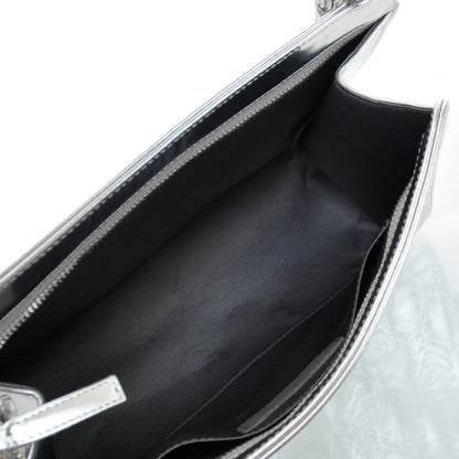 Chanel Metallic Patent Calfskin Lucky Symbols Pochette Silver 5 of 8