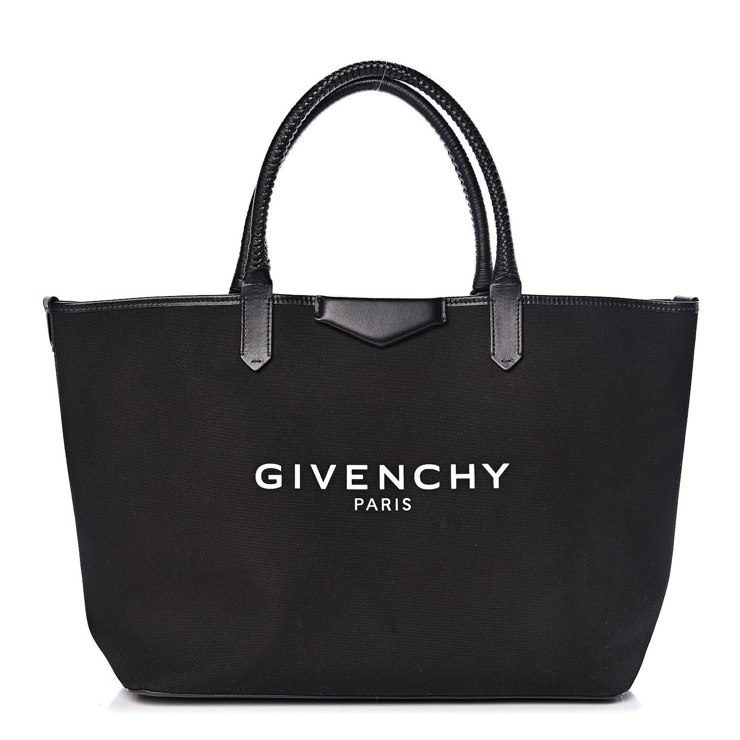 Canvas Medium Antigona Logo Tote Black