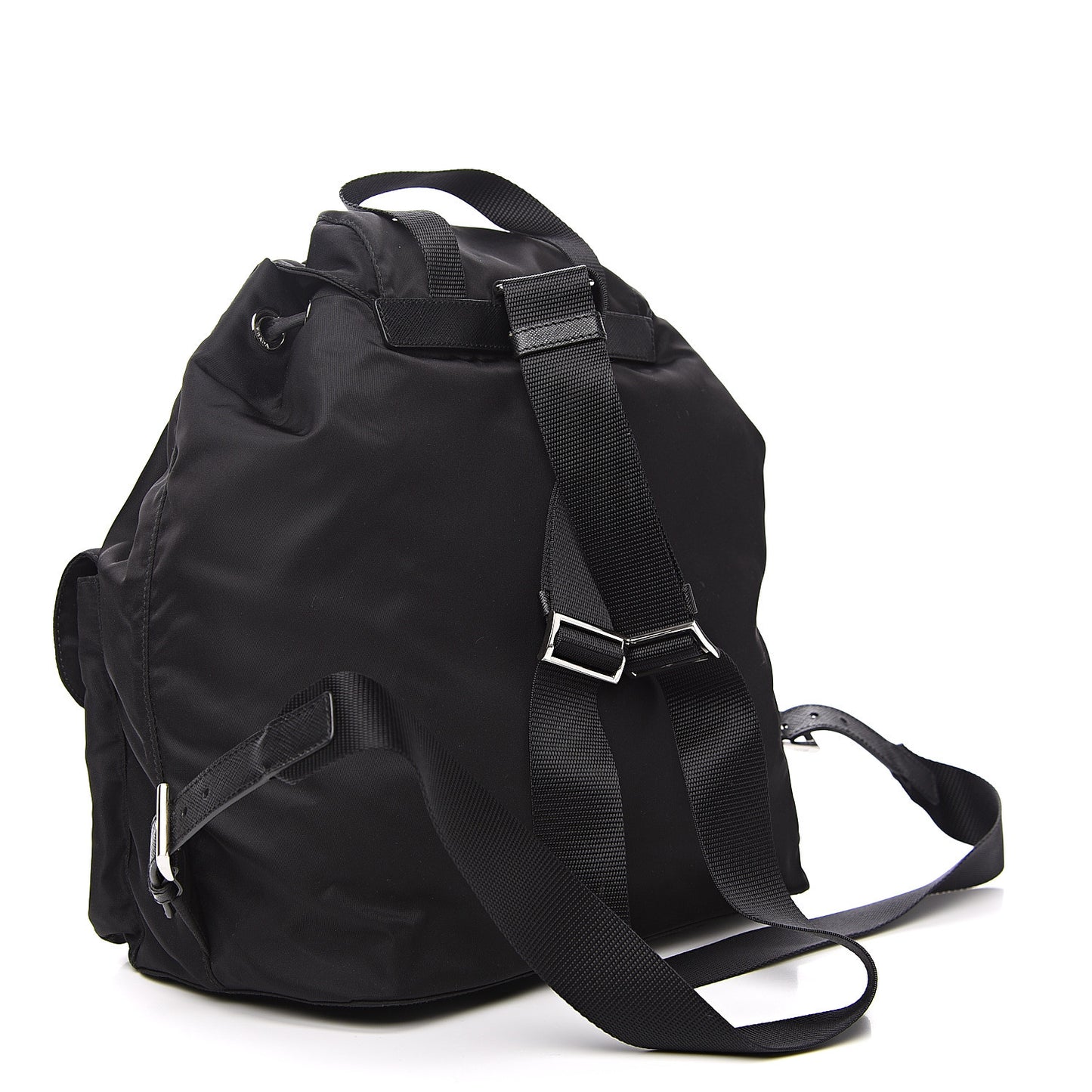 Nylon Vela Saffiano Backpack Black