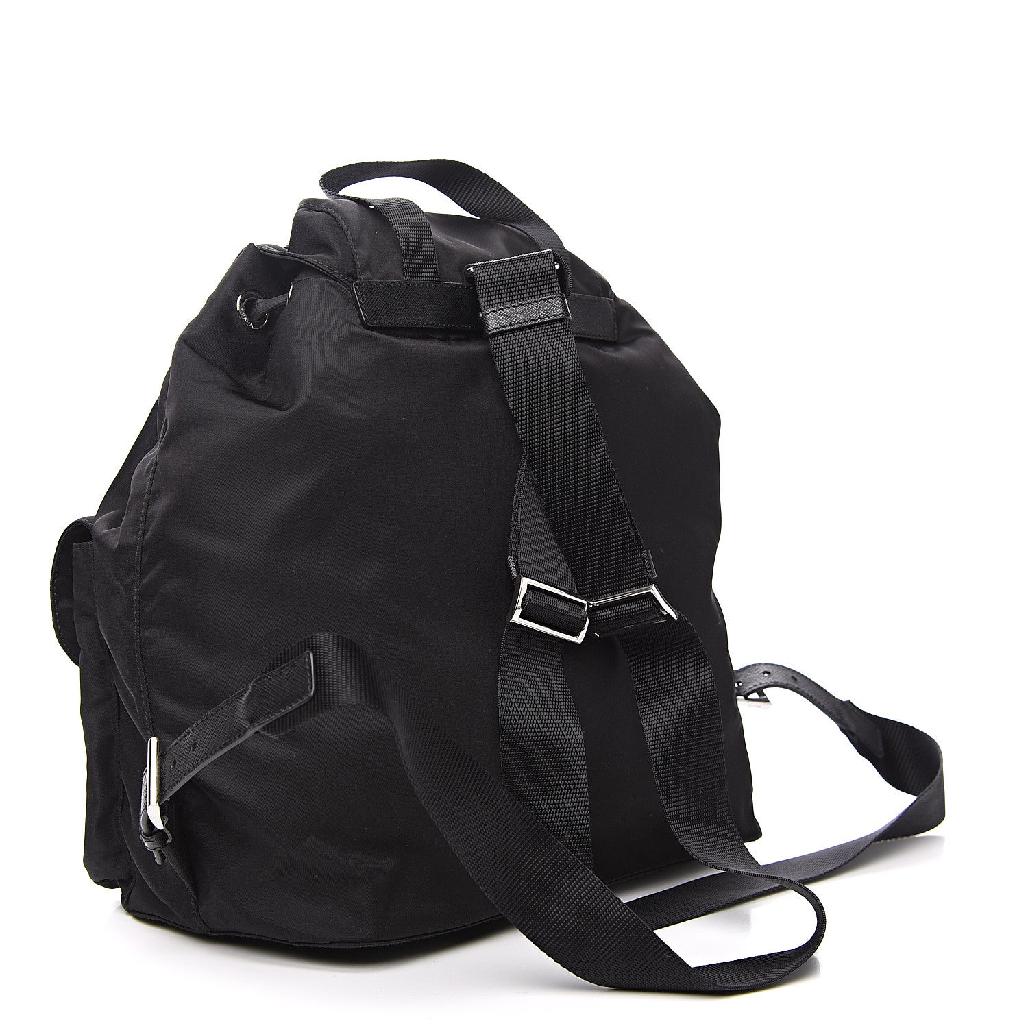 Prada Nylon Vela Saffiano Backpack Black 2 of 9