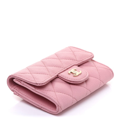 Chanel Caviar Quilted Flap Card Holder Wallet Light Pink 4 of 9