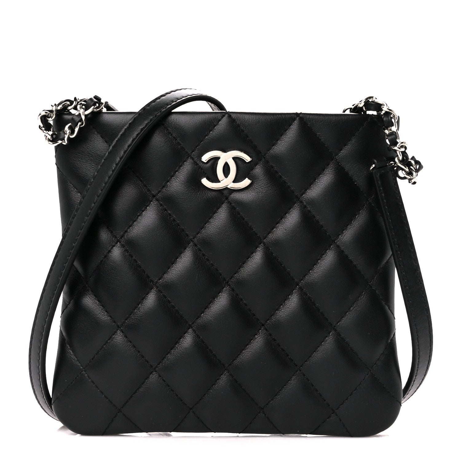 Chanel Lambskin Quilted Crossbody Bag Black 1 of 11