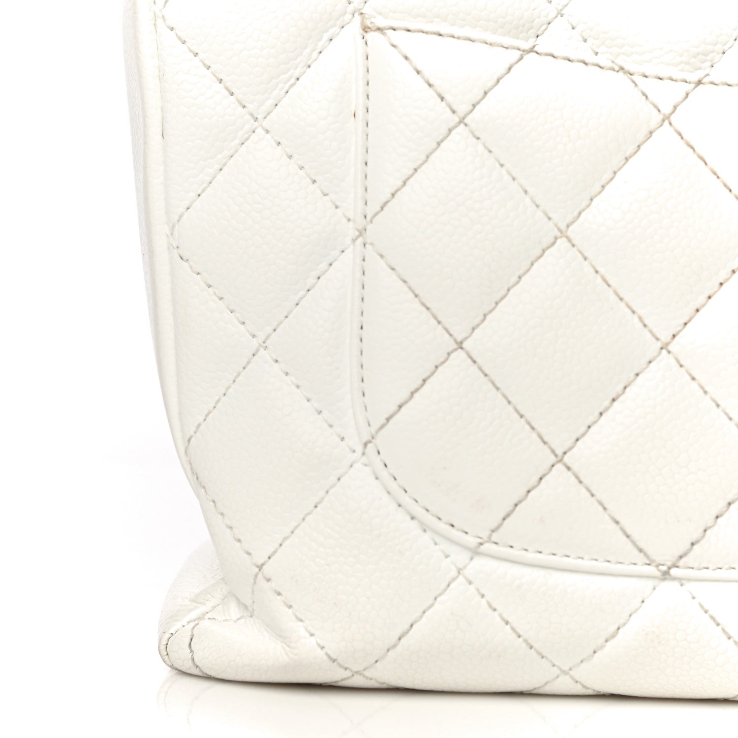 Chanel Caviar Quilted Petit Shopping Tote PST White 30 of 38
