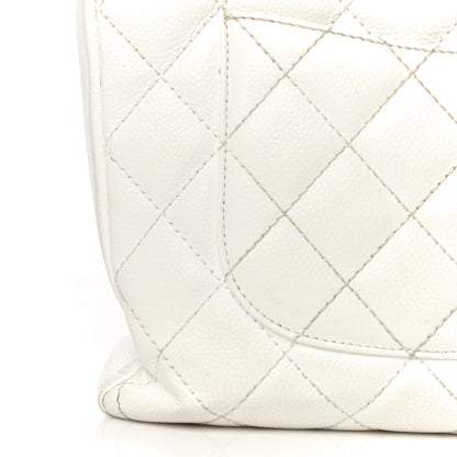 Chanel Caviar Quilted Petit Shopping Tote PST White 30 of 38