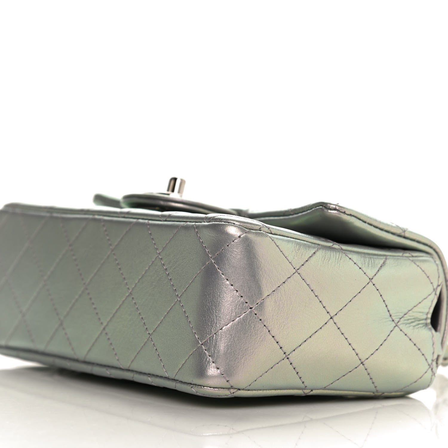 Chanel Iridescent Lambskin Quilted Mini Rectangular Flap Light Purple 10 of 13