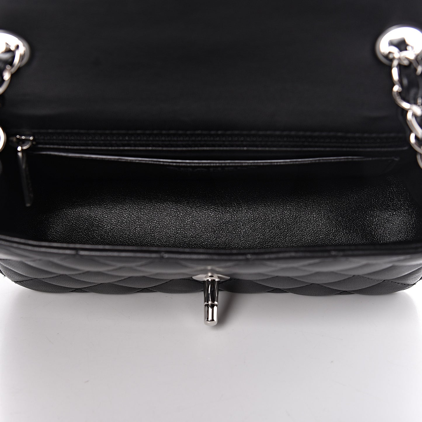 Lambskin Quilted Mini Rectangular Flap Black