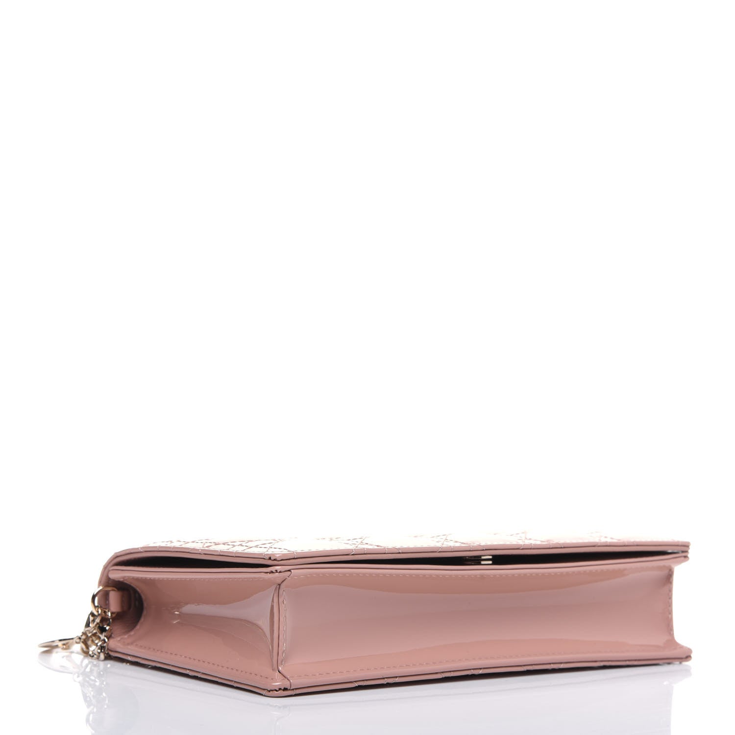 Christian Dior Patent Cannage Lady Dior Convertible Clutch Rose Des Vents 4 of 14