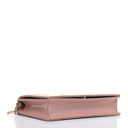 Christian Dior Patent Cannage Lady Dior Convertible Clutch Rose Des Vents 4 of 14