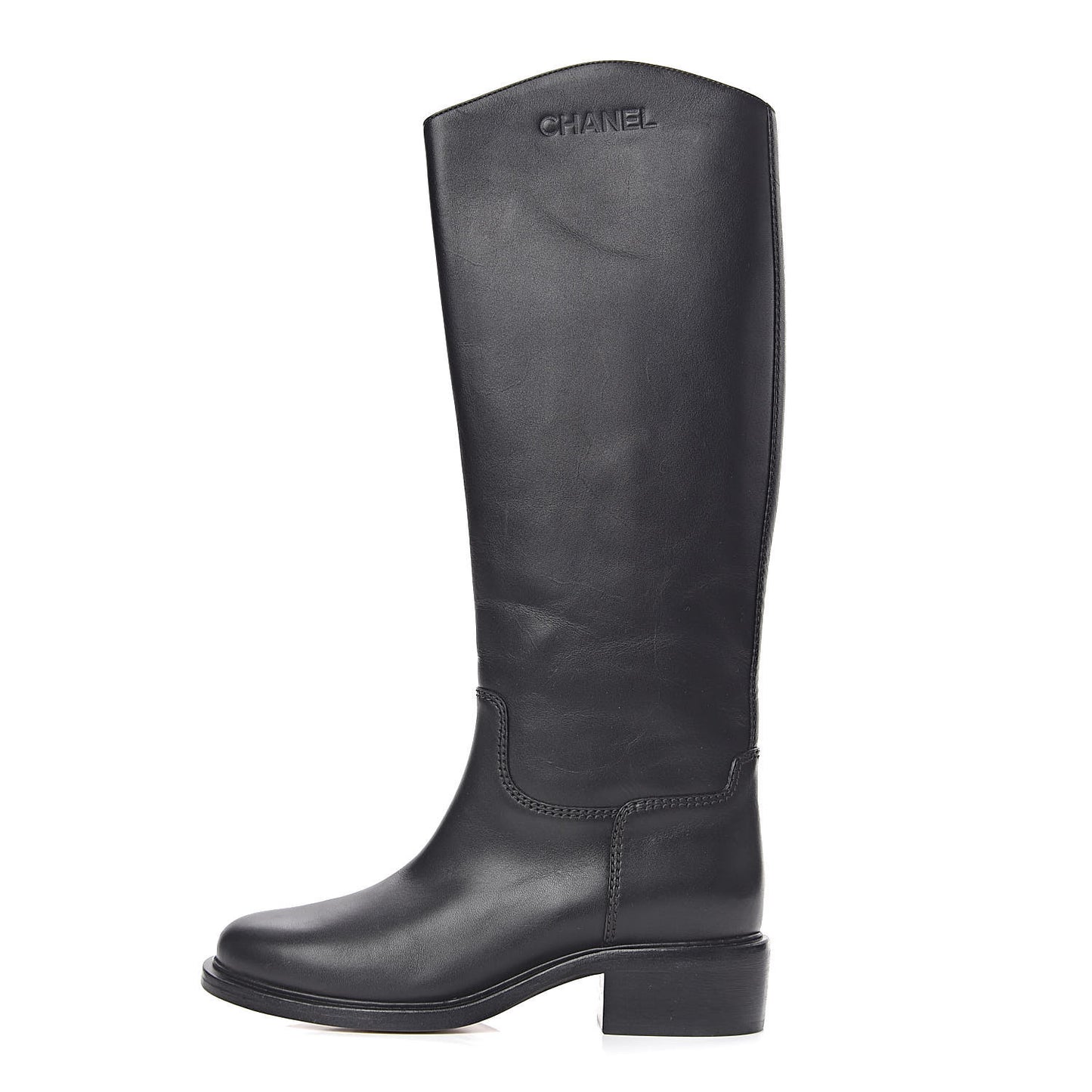 Calfskin Knee High Boots 41 Black