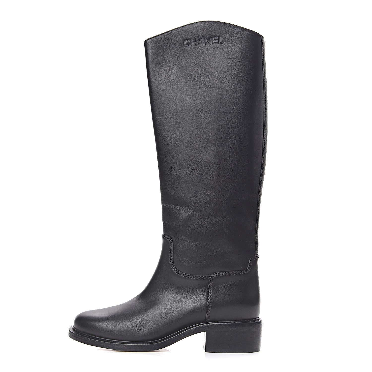 Chanel Calfskin Knee High Boots 41 Black 1 of 11