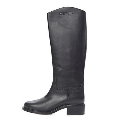 Chanel Calfskin Knee High Boots 41 Black 1 of 11