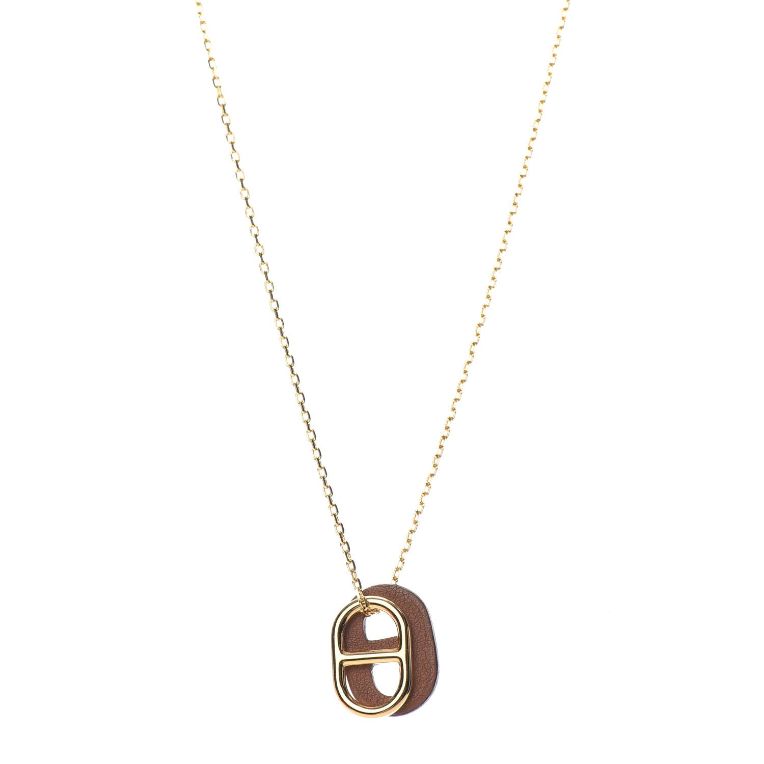 Hermes Swift O'Maillon Pendant Necklace Gold 1 of 5