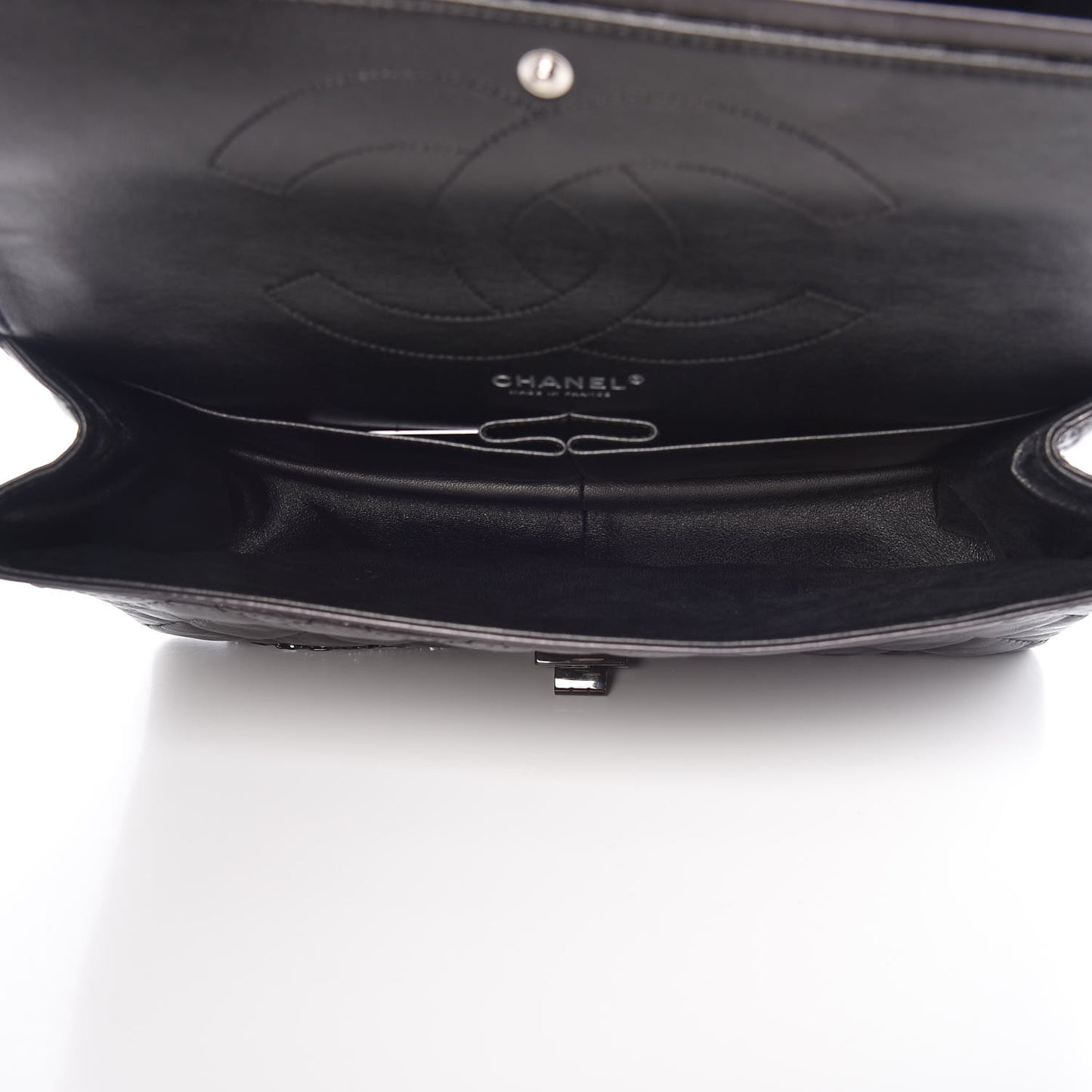 Glazed Aged Calfskin Quilted 2.55 Reissue 227 Flap So Black