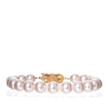 Mikimoto 18K Yellow Gold Akoya Cultured Pearl 7.5 x 8 mm Strand Bracelet 3 of 7