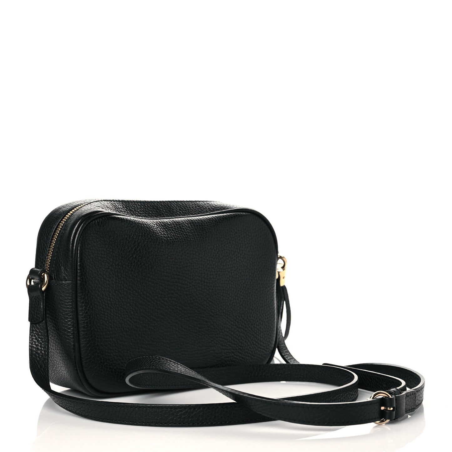Pebbled Calfskin Small Soho Disco Bag Black