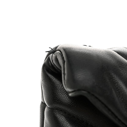 Saint Laurent Lambskin Quilted Toy Loulou Puffer Monogram Monochrome Chain Satchel Black 11 of 13