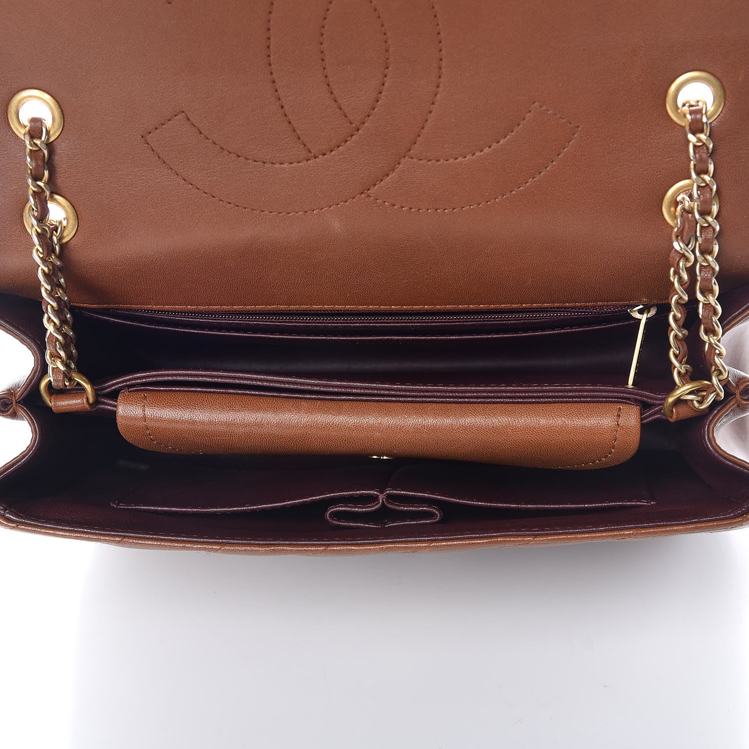 Chanel Lambskin Quilted Jumbo Coco Vintage Flap Brown 6 of 12