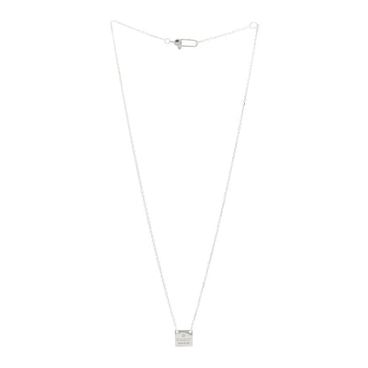 Gucci Sterling Silver Trademark Logo Square Pendant Necklace 3 of 4