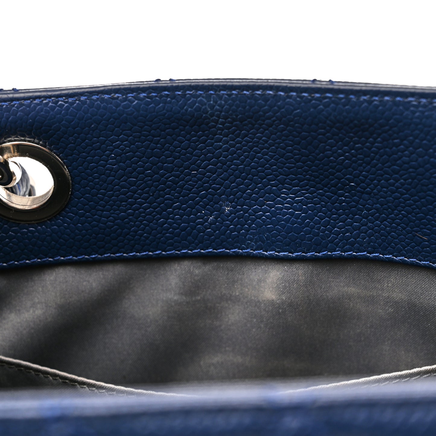 Caviar Quilted Grand Shopping Tote GST Dark Blue