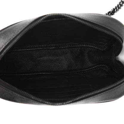 Saint Laurent Grain De Poudre Matelasse Monogram Mini Lou Camera Bag Black 5 of 11