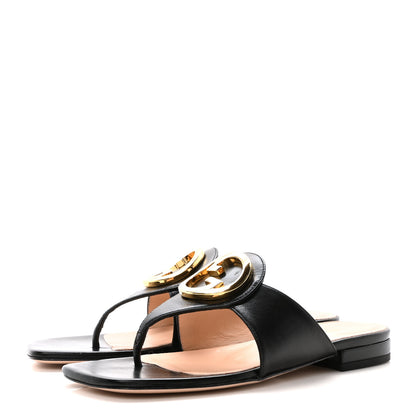 Gucci Malaga Kid Blondie Thong Sandals 35.5 Black 4 of 9