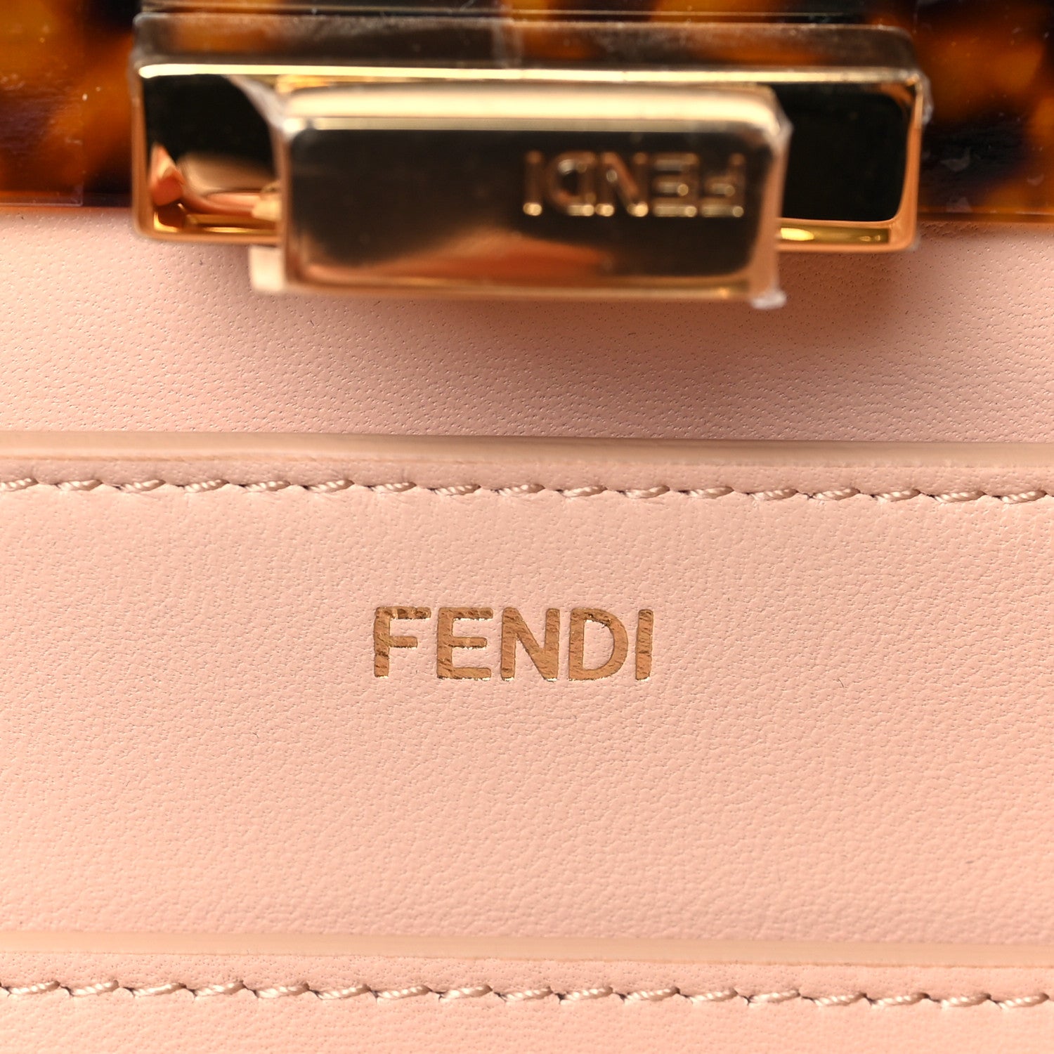 Fendi Vitello Seta Shiny Nappa Plexiglass Medium Peekaboo I SEE U Satchel Light Rose 6 of 9