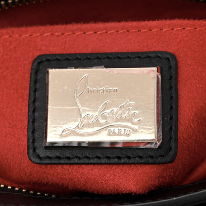 Christian Louboutin Suede Calfskin Spikes Large Triloubi Shoulder Bag Black Multicolor 6 of 9