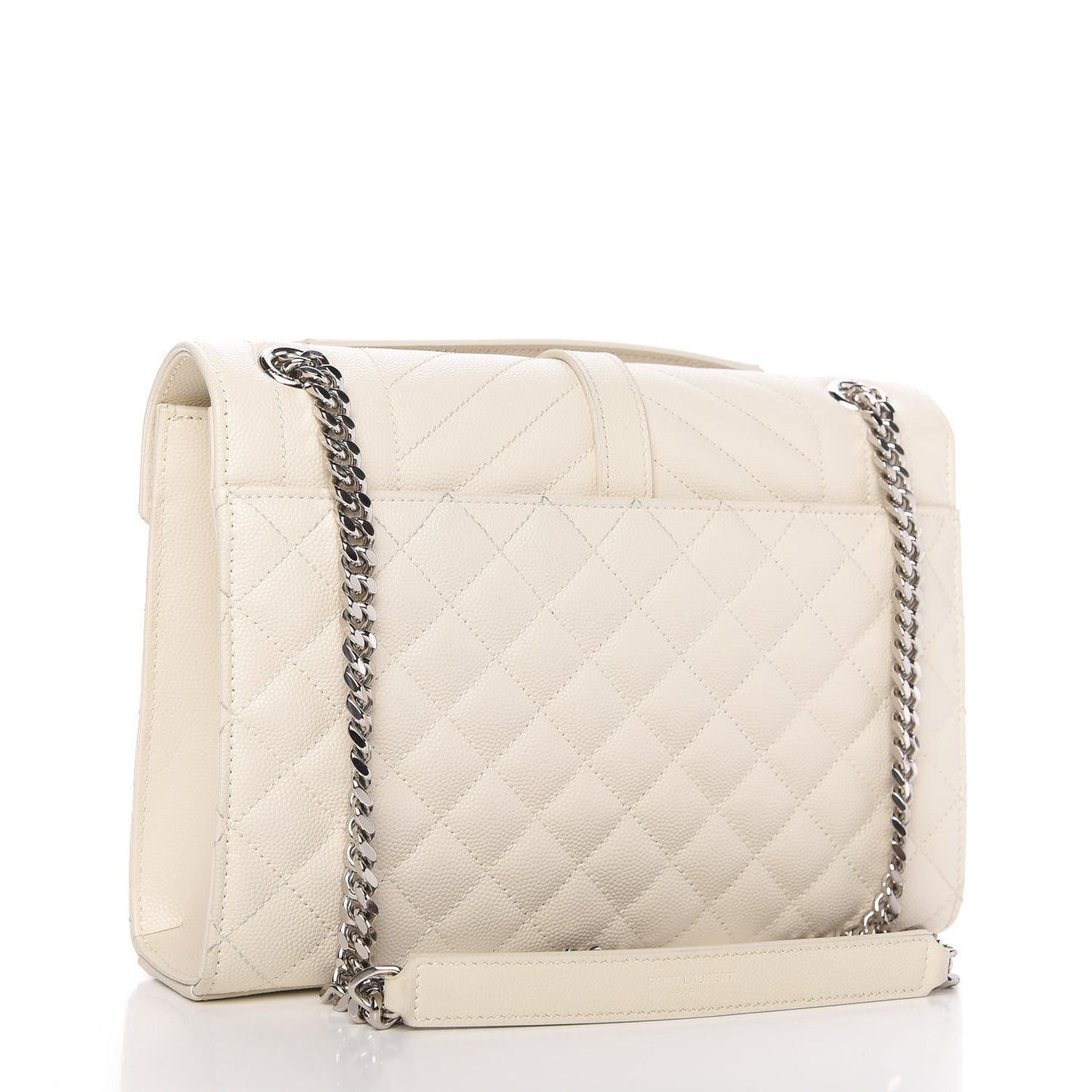 Grain De Poudre Textured Mixed Matelasse Medium Triquilt Monogram Satchel Porcellana