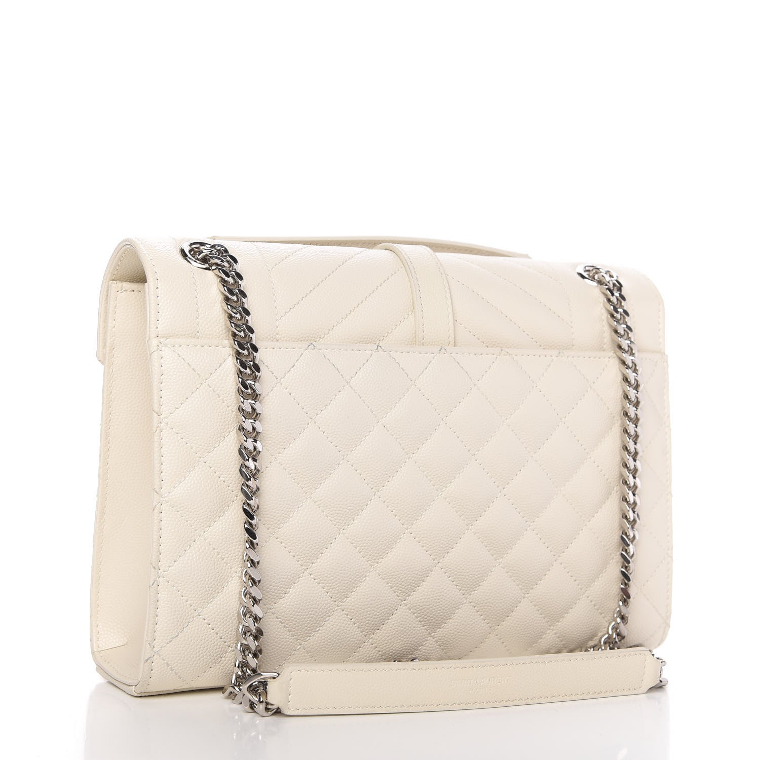 Saint Laurent Grain De Poudre Textured Mixed Matelasse Medium Triquilt Monogram Satchel Porcellana 3 of 10