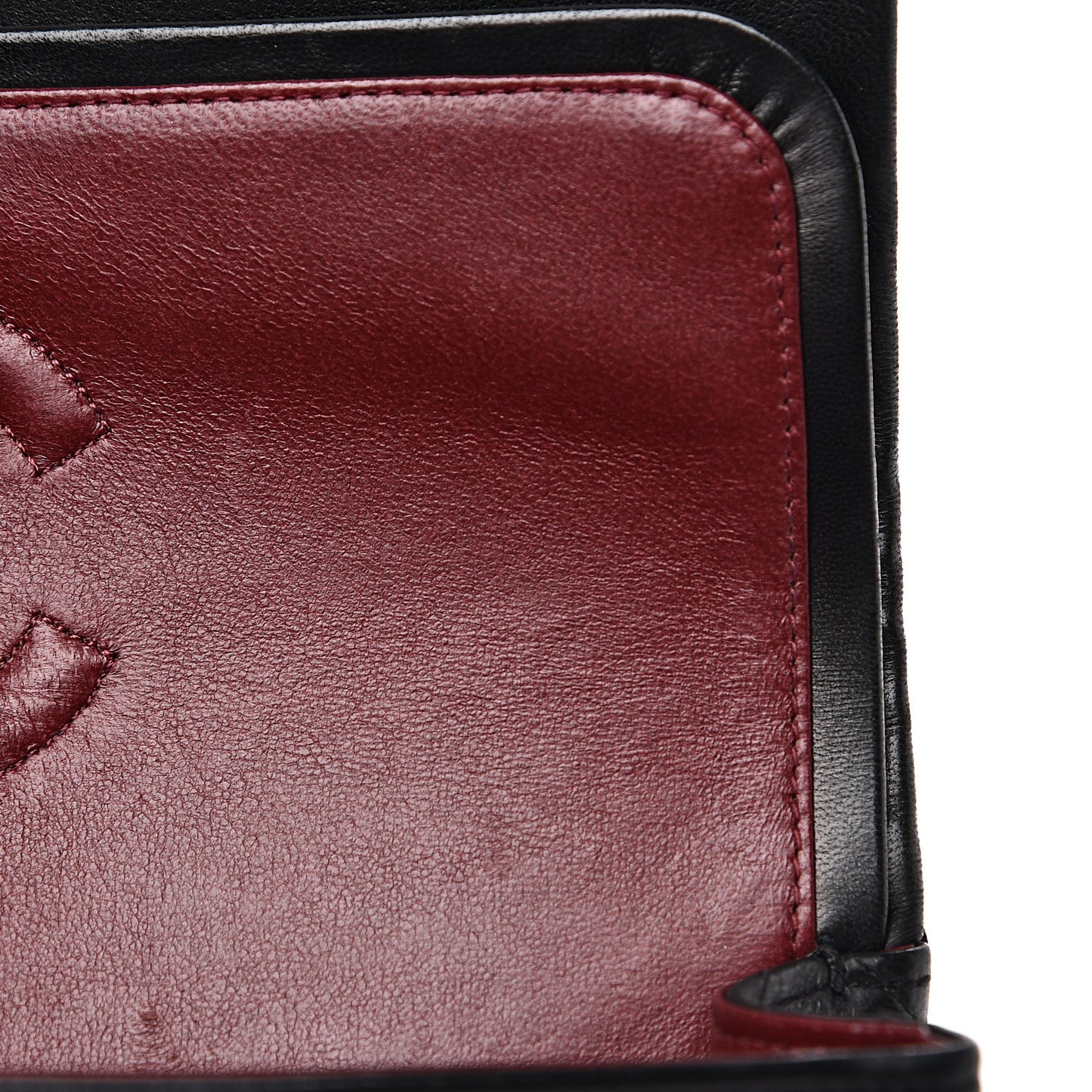 Lambskin Quilted Medium Double Flap Black