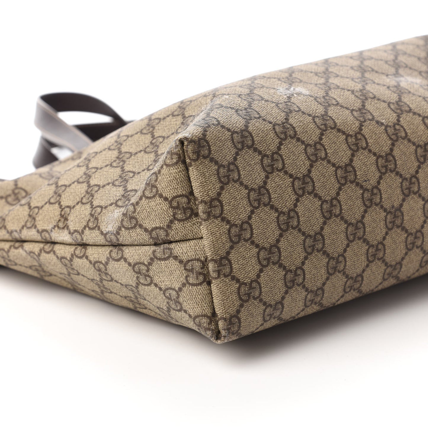 GG Supreme Monogram Medium Zippered Shopping Tote Dark Brown