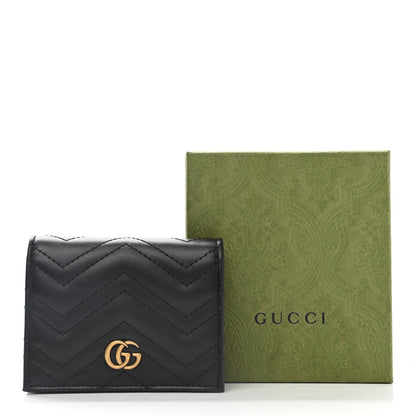 Gucci Calfskin Matelasse GG Marmont Card Case Wallet Black 8 of 8