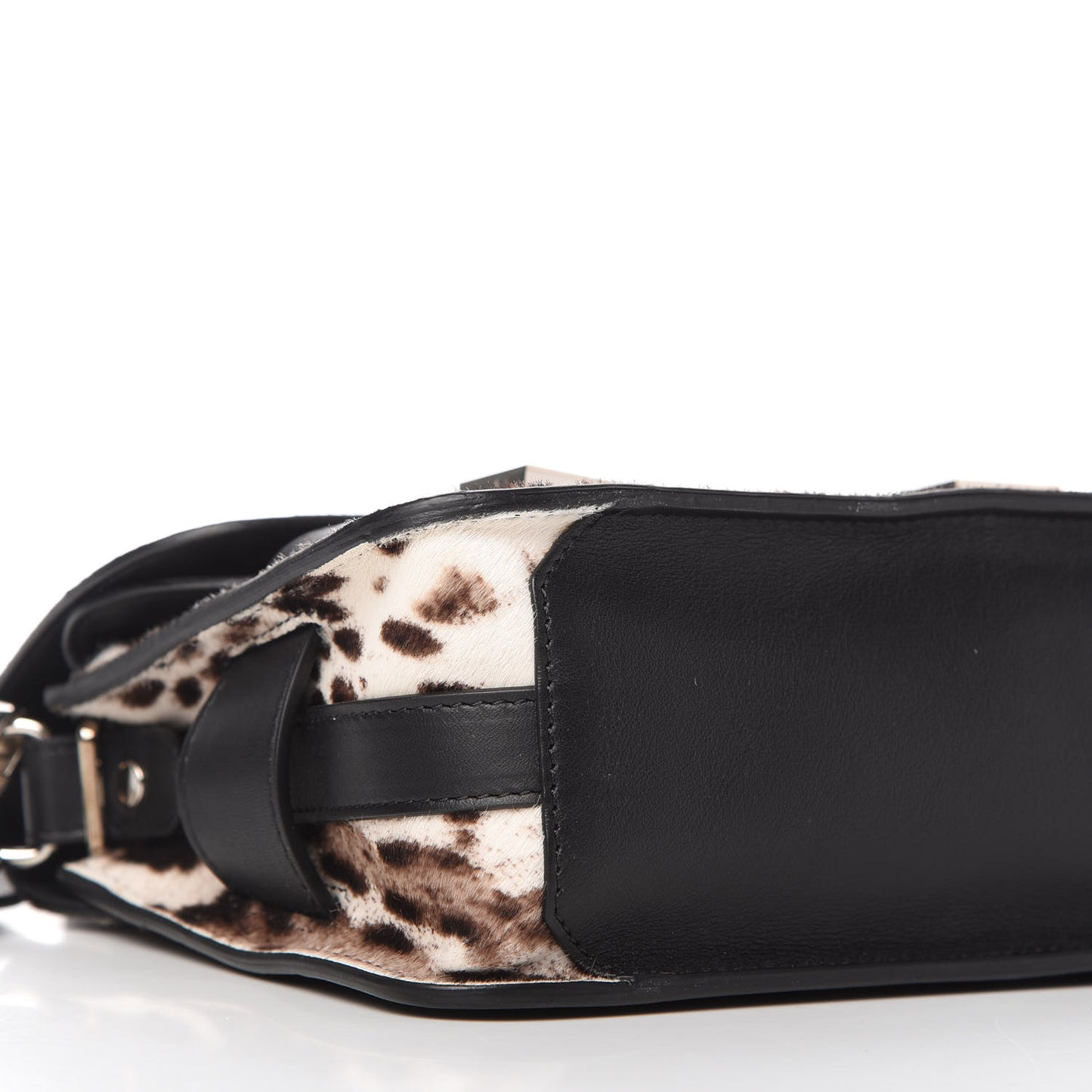 Calf Hair Leopard Print Mini PS11 Classic Shoulder Bag Black