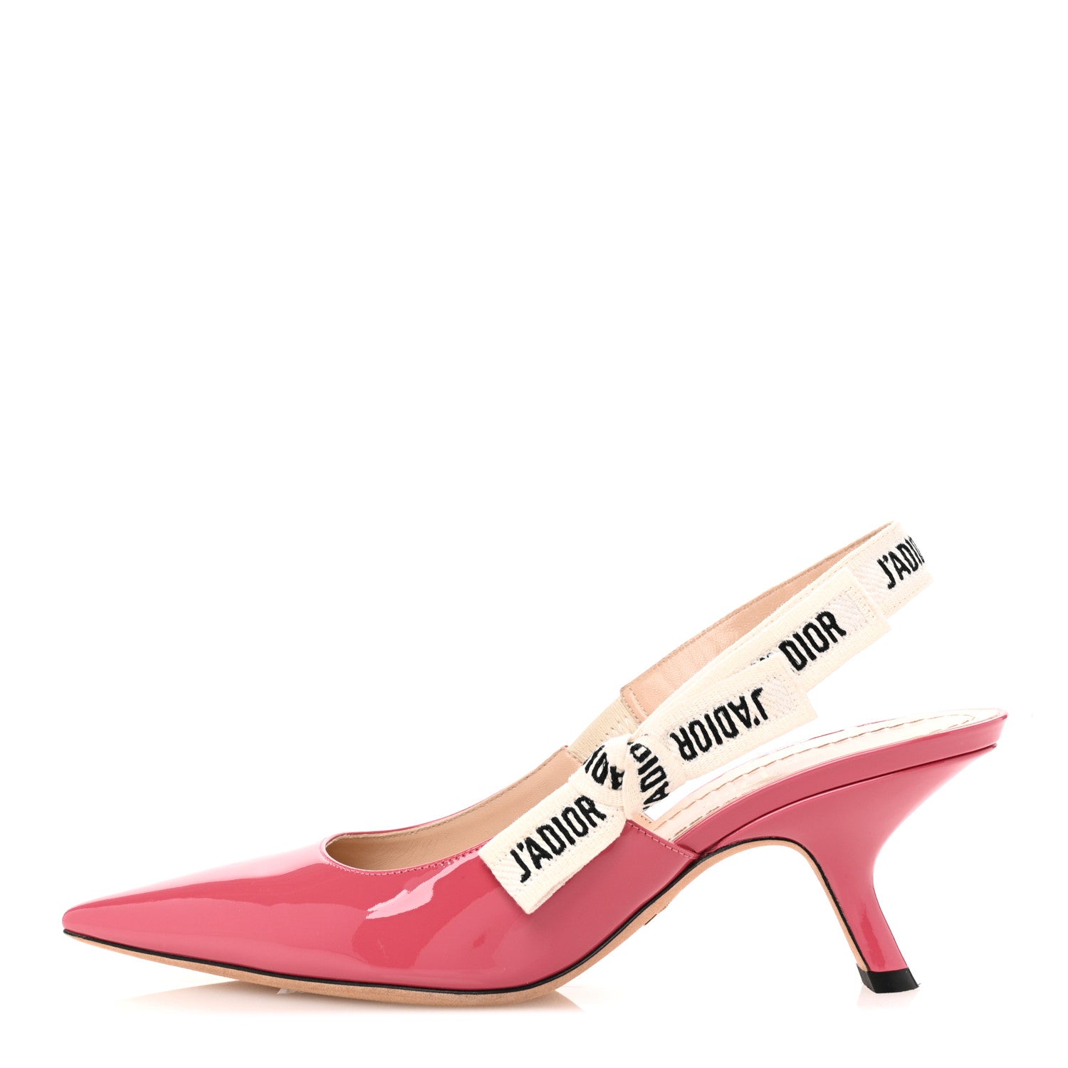 Christian Dior Patent Ribbon J'Adior Slingback 65mm Pumps 37.5 Fraise 1 of 9