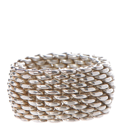 Tiffany Sterling Silver Mesh Somerset Ring 47 4 3 of 5
