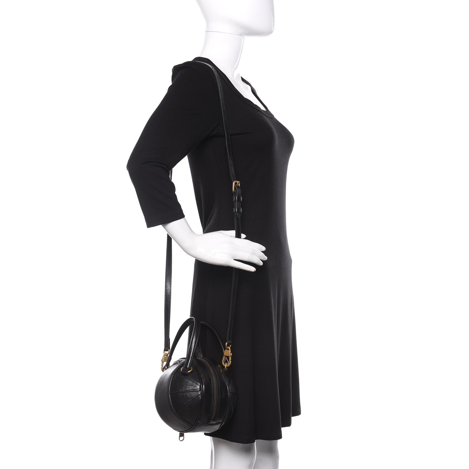 Gucci Piuma Lux Energy Mini Tifosa Basketball Shaped Shoulder Bag Black 3 of 10